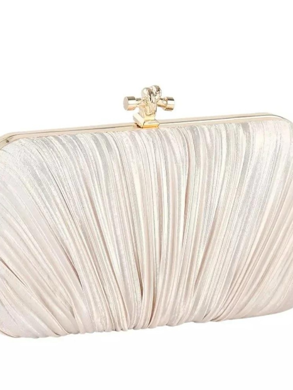 Cupshe - Spotlight Ribbed Metallic Champagne Clutch - NWT